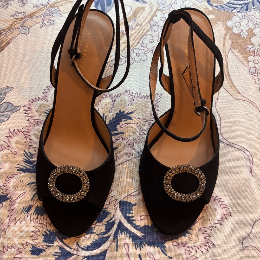 LK Bennett Black Heels with Sparkling Circle Detail